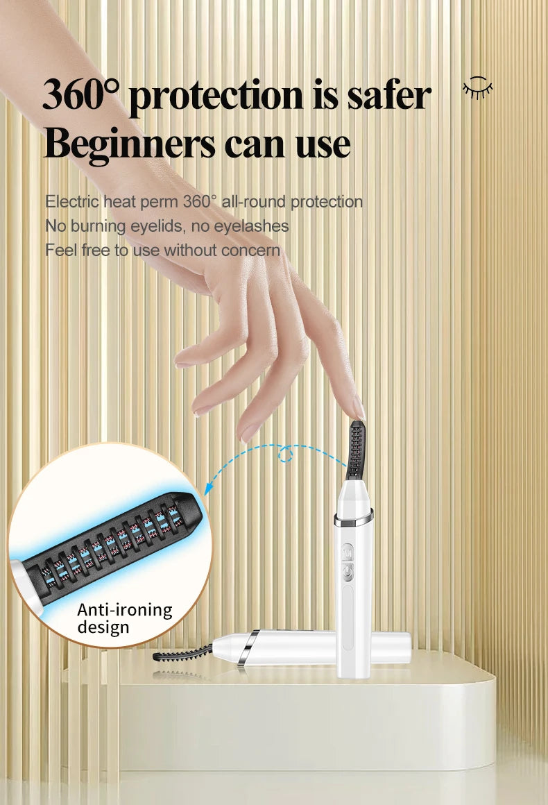 Heated Eyelash Curler | 2-in-1 USB Rechargeable | 3 Speed Modes | Long-Lasting Curl