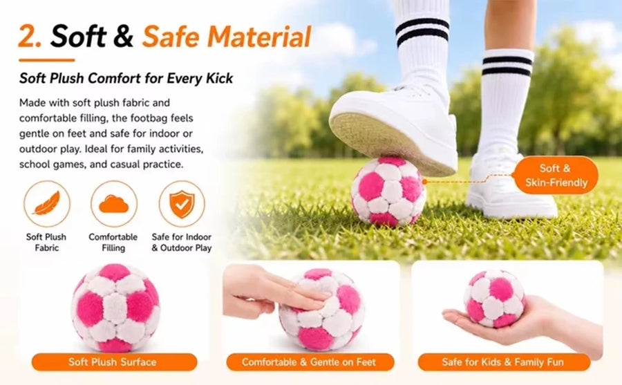 Ruziyoog Handmade Crochet Hacky Sack Juggling Balls Set for Adults Beginners - 6/12/24PCS Outdoor Party Footbag