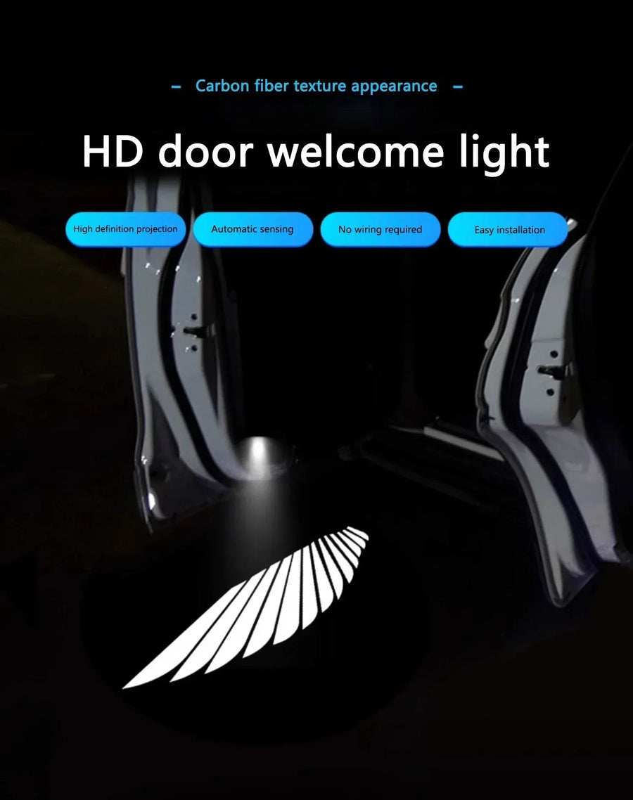 Wireless HD Laser Car Door Projector - 2/4pcs, Auto Accessory, No Wiring Required, Battery-Powered, for Easy Night Entry