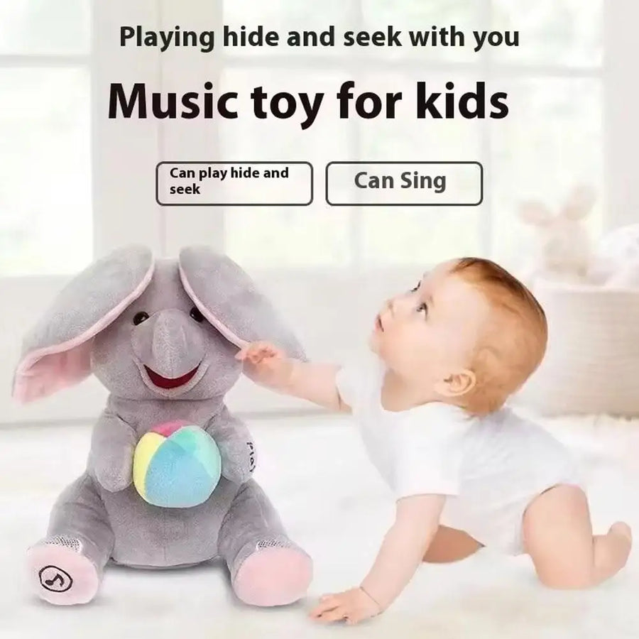 Hide-and-seek Elephant Plush Toy Elephant Toys Plush Singing Elephant With Ears Moving Interactive Toys Stuffed Animal Toy