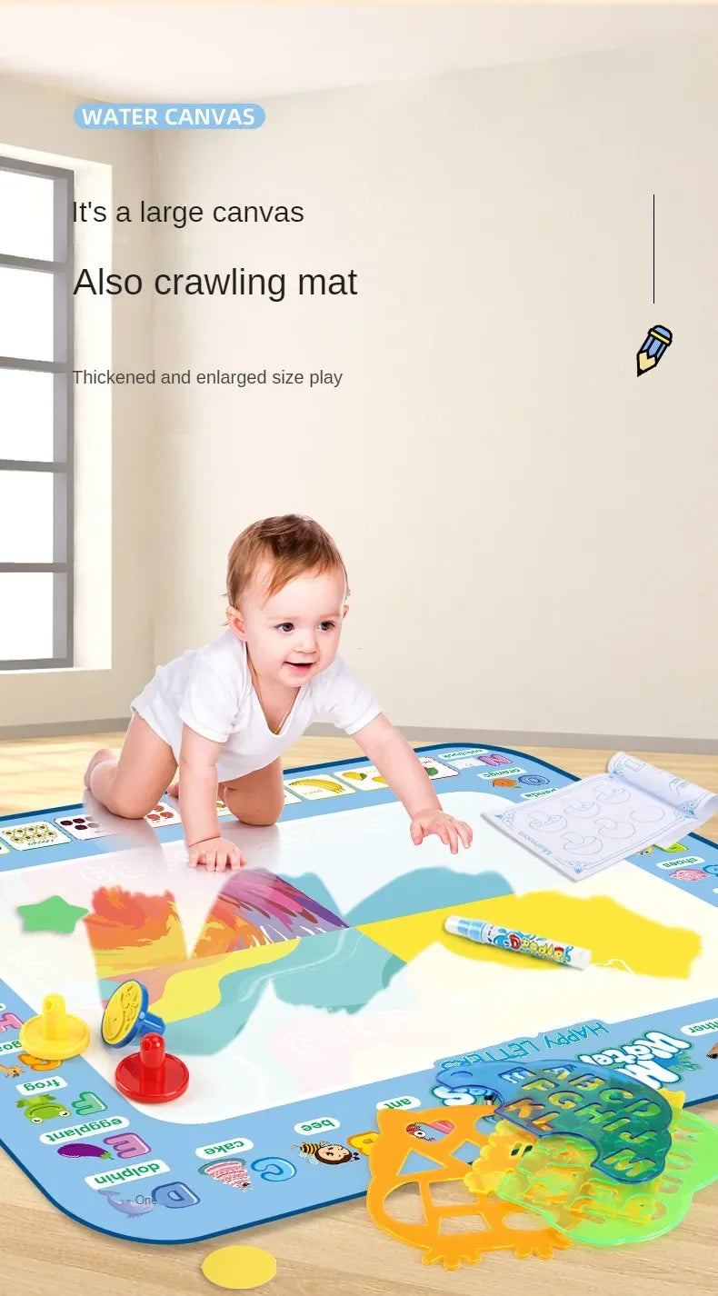 Magic Water Drawing Mat | 100x80cm Reusable | Montessori Painting Board | Educational Kids Toy
