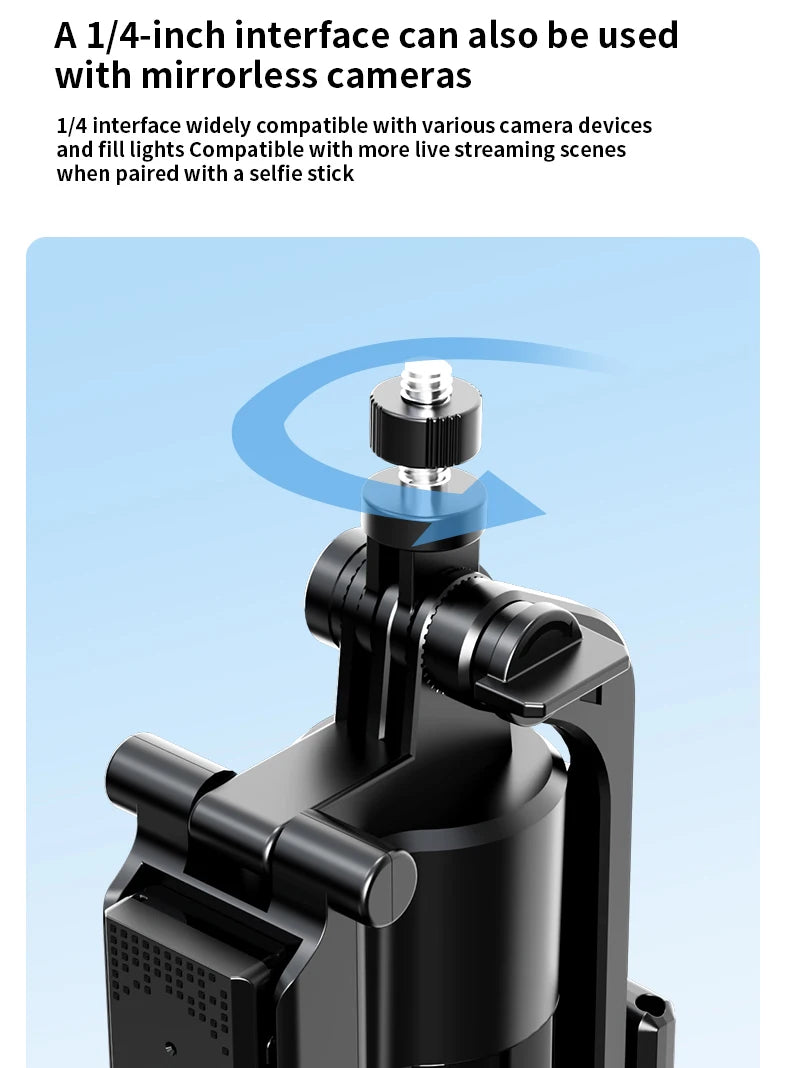 Foldable AI Tracking Gimbal | 360° Auto Rotation Selfie Stick Tripod | For Vlogging
