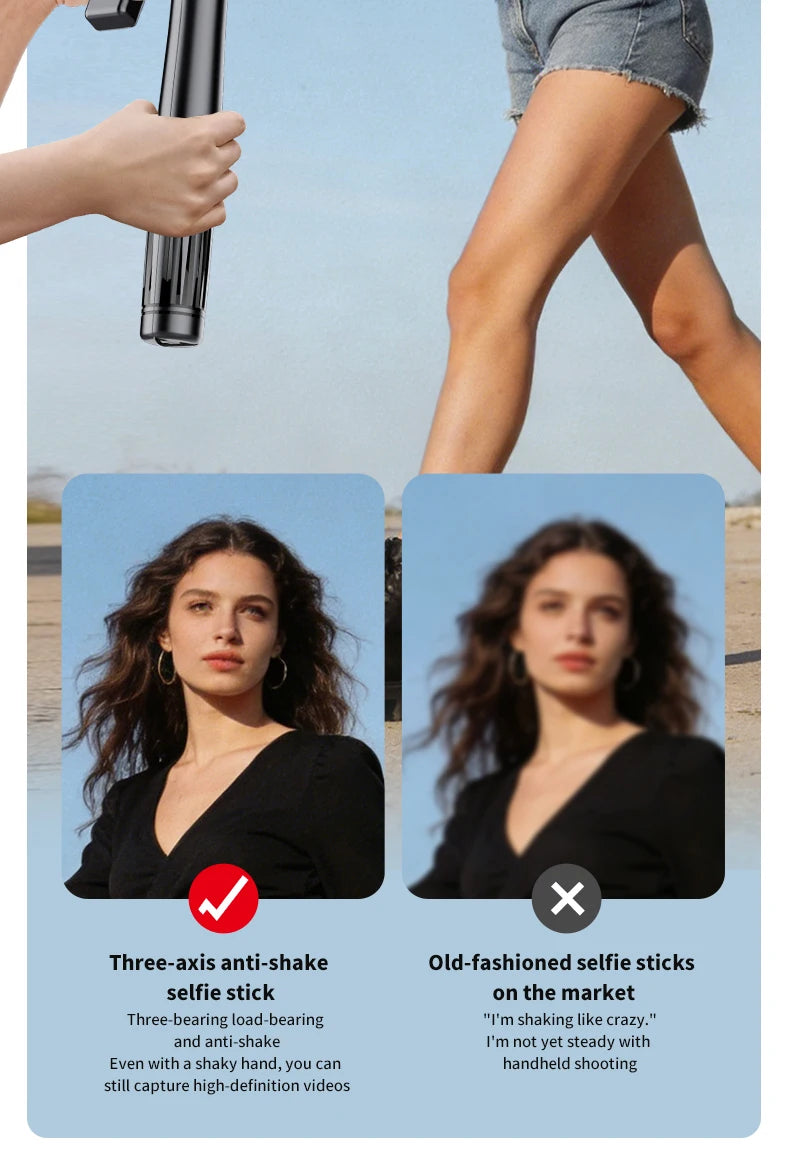 Foldable AI Tracking Gimbal | 360° Auto Rotation Selfie Stick Tripod | For Vlogging