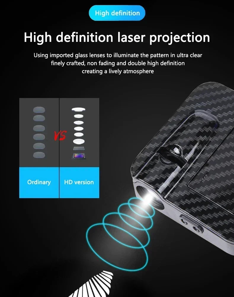 Wireless HD Laser Car Door Projector - 2/4pcs, Auto Accessory, No Wiring Required, Battery-Powered, for Easy Night Entry