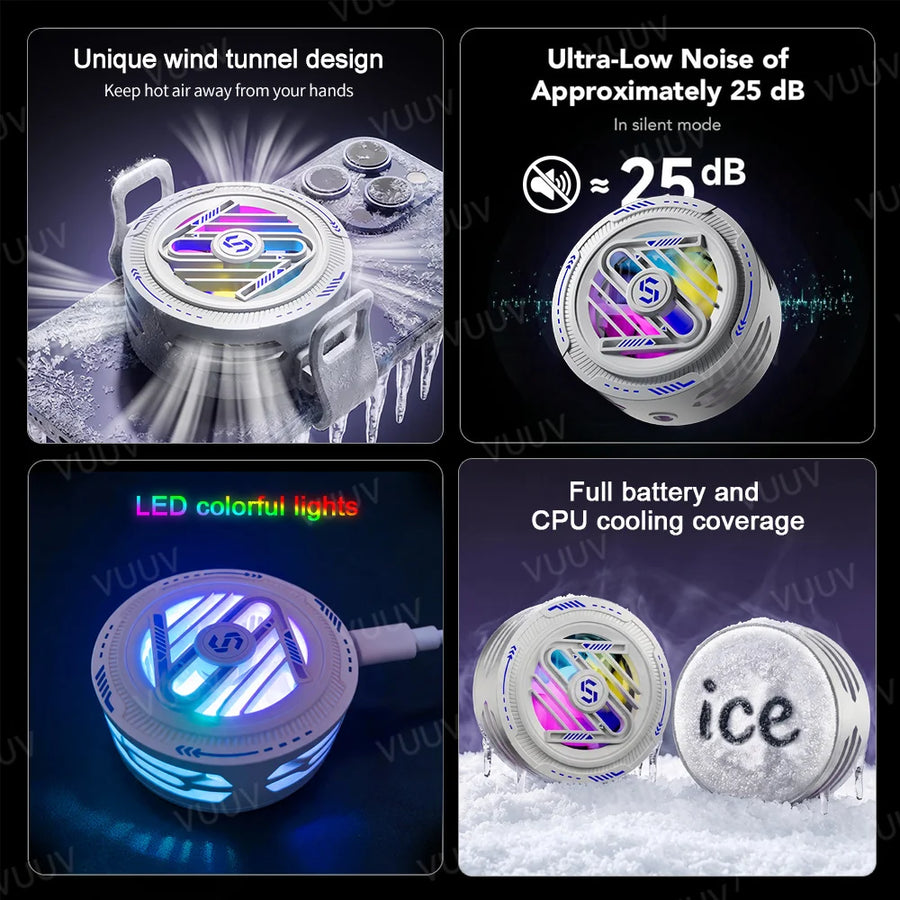 Portable Magnetic Phone Cooler With Semiconductor Freeze And RGB Light Mobile-phone Radiator For iPhone MagSafe Series Android