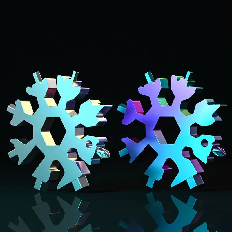 18-in-1 Stainless Steel Multi-Tool | Snowflake Design | Folding Pocket Tool Kit