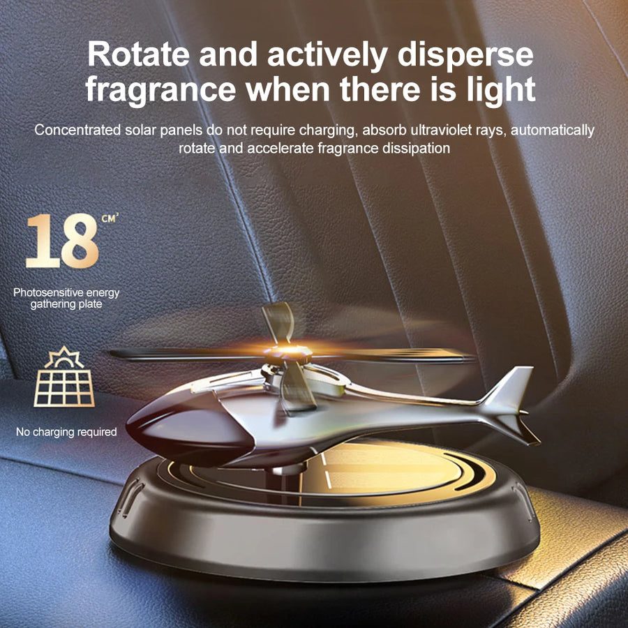 Solar Rotating Car Air Freshener | Helicopter Design | No Charging Needed | Aroma Diffuser