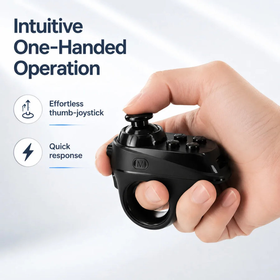 Ring Shape Bluetooth VR Remote Controller Wireless Gamepad Joystick for Turning Tablet Laptop Smartphone Selfie Page Flipping