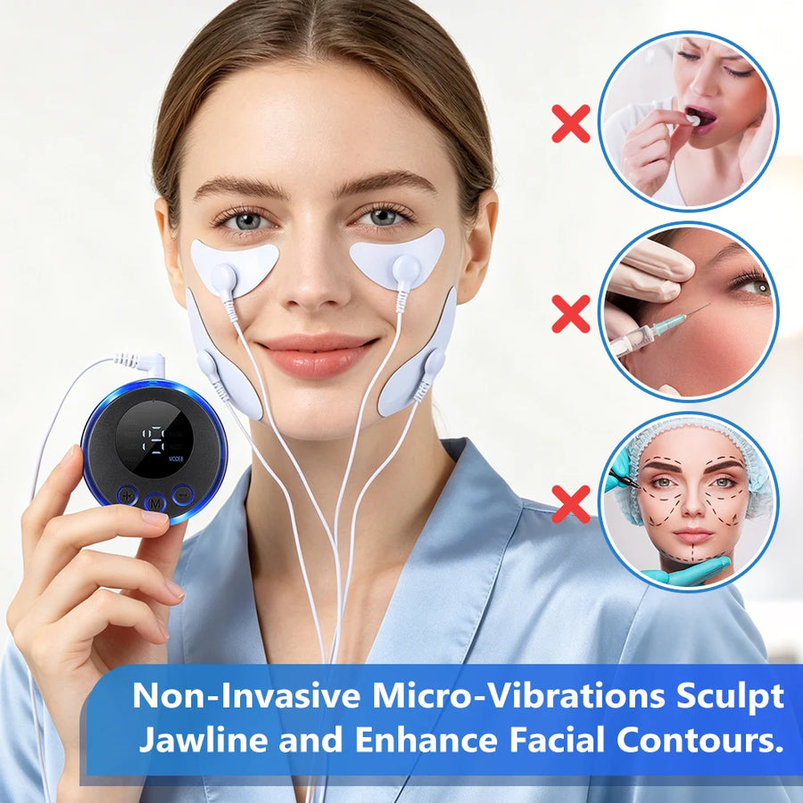 Microcurrent Face Lift Device | EMS Muscle Stimulator | Skin Tightening & Anti-Wrinkle