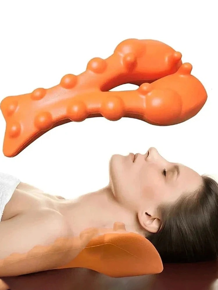 Cervical Neck Stretcher & Shoulder Massager | Trigger Point Relief | Portable Device
