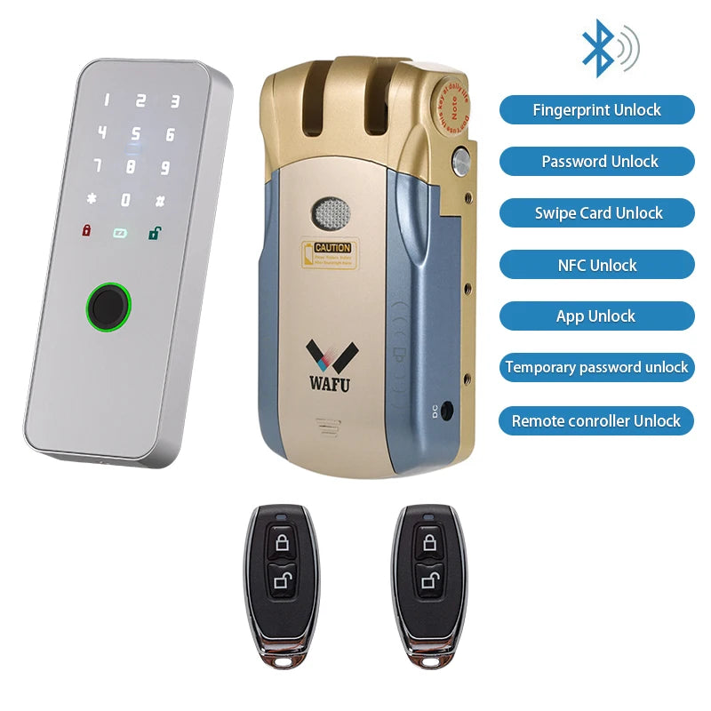 WAFU Smart Door Lock | Fingerprint & Password | WiFi & Bluetooth | Remote App Control