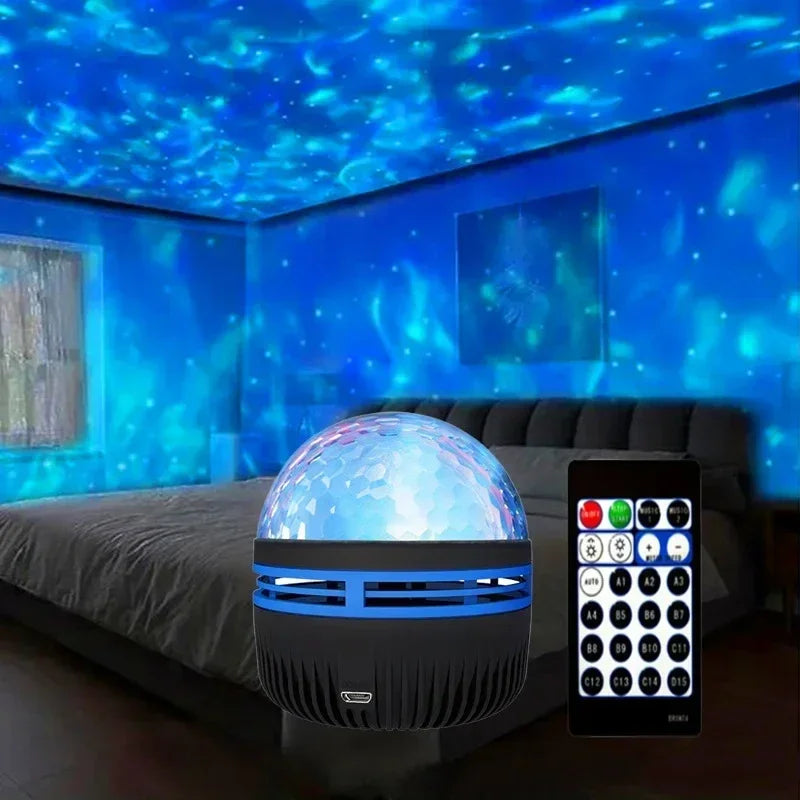 LED Starry Galaxy Projector Light RGB Smart Remote Control Star Aurora Lamp KTV USB for Home Room Camping Wedding Decorations