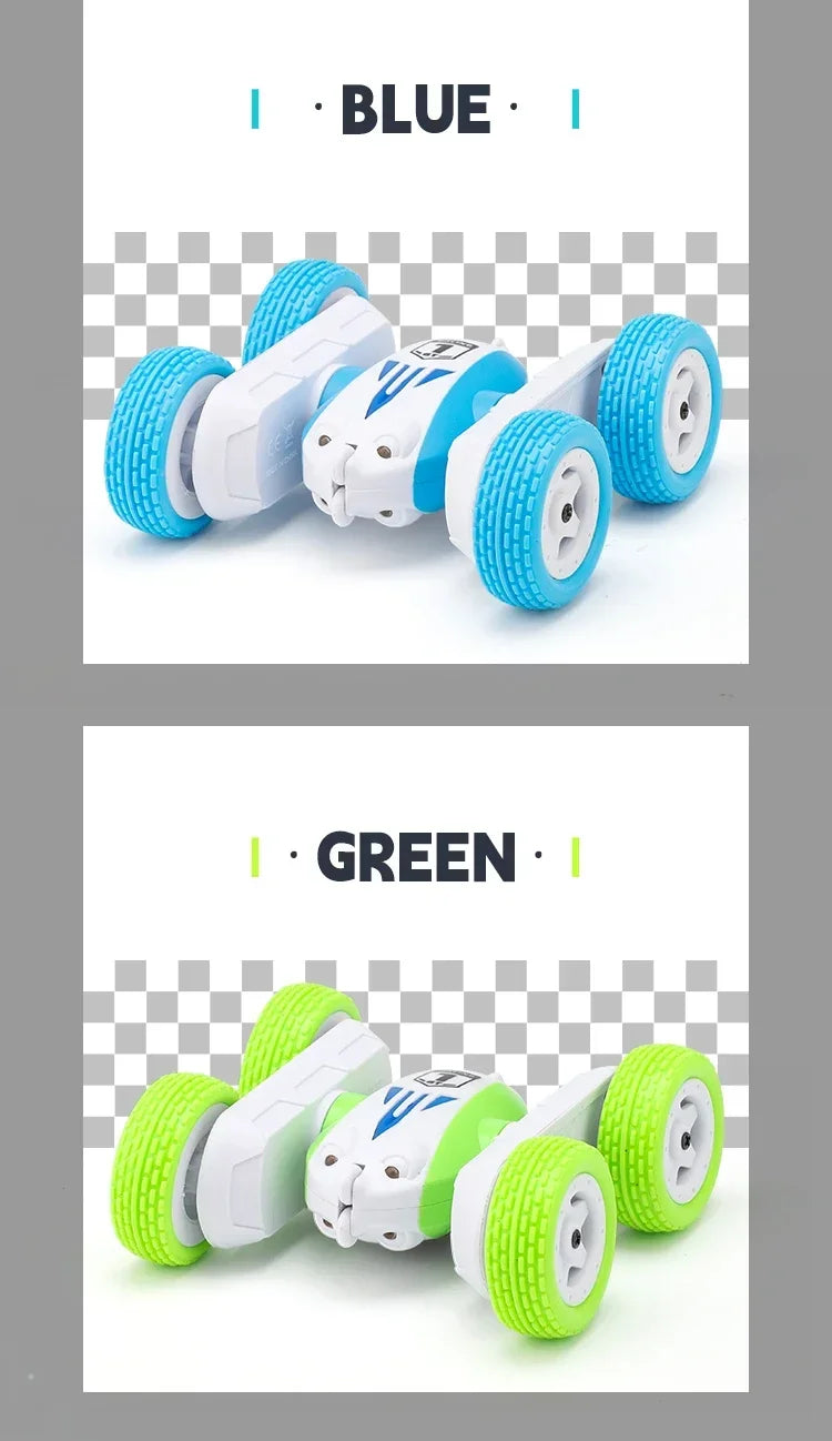 Mini RC Stunt Car GT1 | 2.4GHz Double-Sided | 360° Flip | LED Lights | Kids Gift Toy