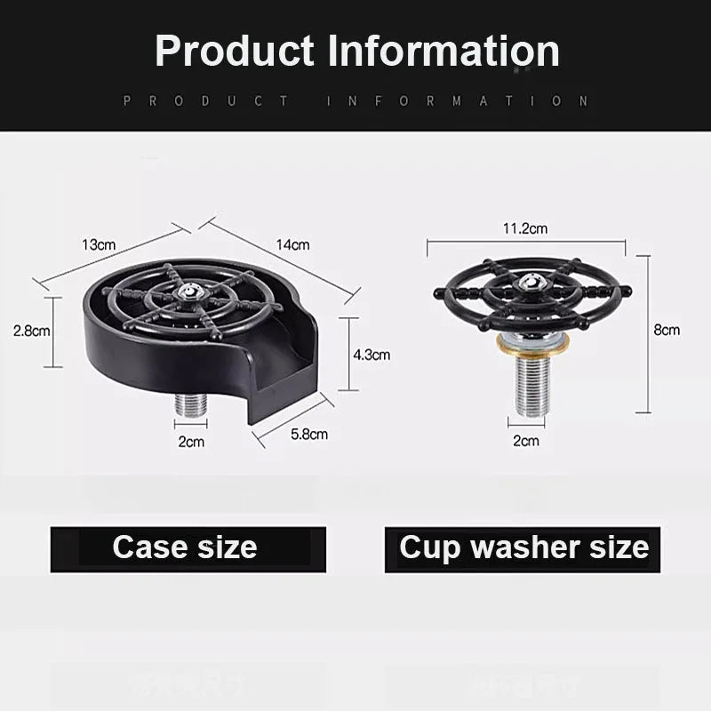 Kitchen Sink Glass Rinser Automatic Cup Washer High Pressure Water Sprayer for Bottles Cups