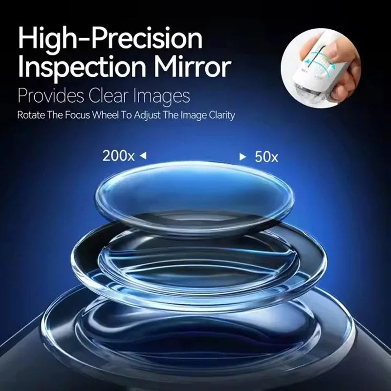 New 50X-200X Magnifying Hair Follicles Scalp Detector Skin Analyzer Microscope Tool High Definition Skin Tester Support APP