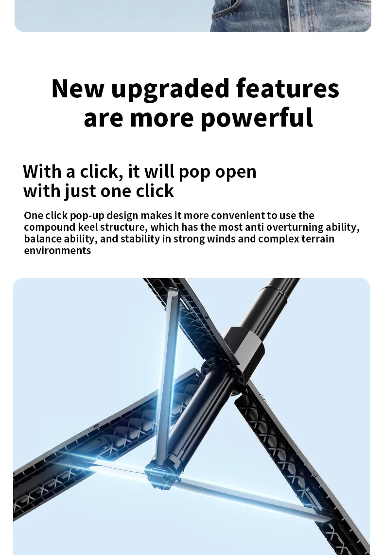 Foldable AI Tracking Gimbal | 360° Auto Rotation Selfie Stick Tripod | For Vlogging