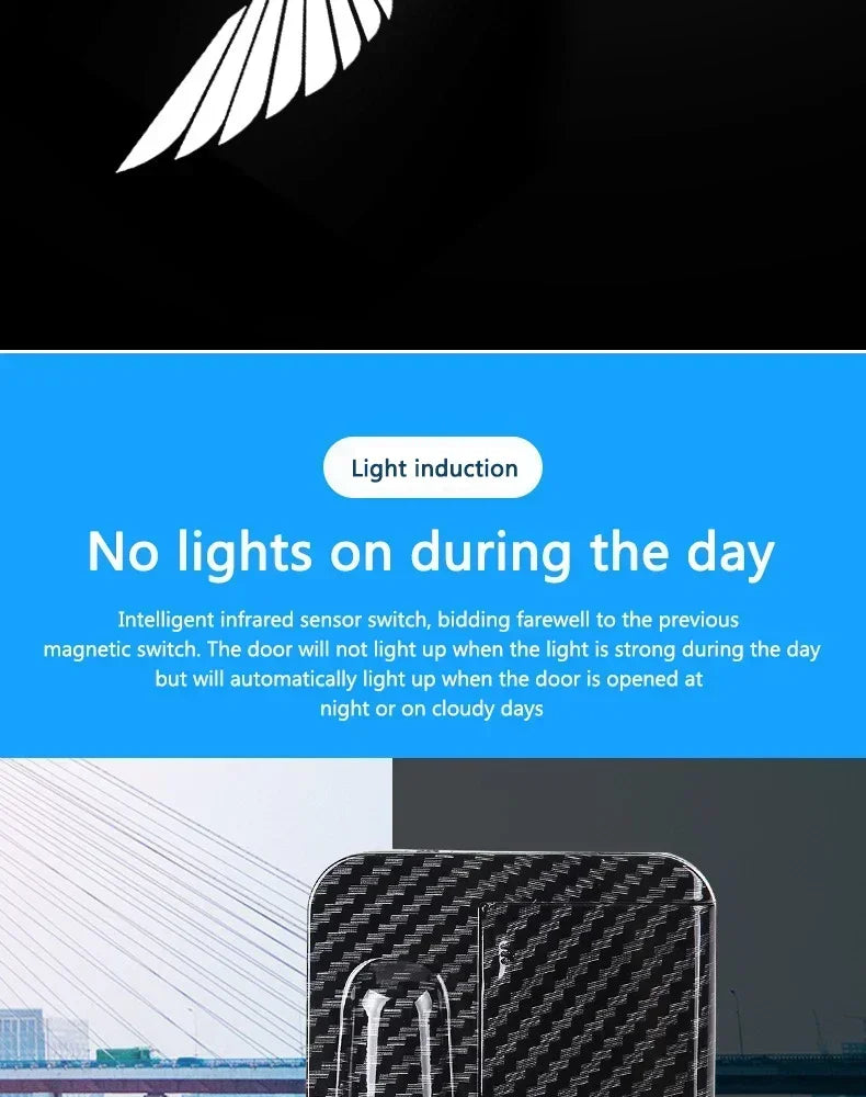 Wireless HD Laser Car Door Projector - 2/4pcs, Auto Accessory, No Wiring Required, Battery-Powered, for Easy Night Entry