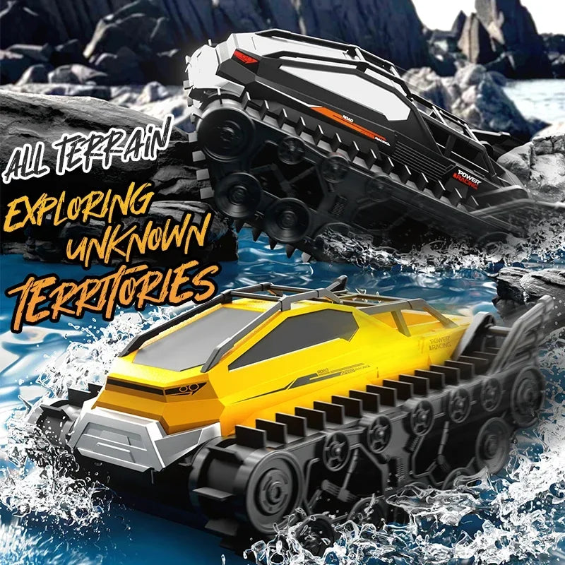 JJRC Q183 RC Tank Amphibious Tracked Tank Remote Control All Terrain Truck Climbing Off-Road Vehicle Waterproof Toy Kid Gifts
