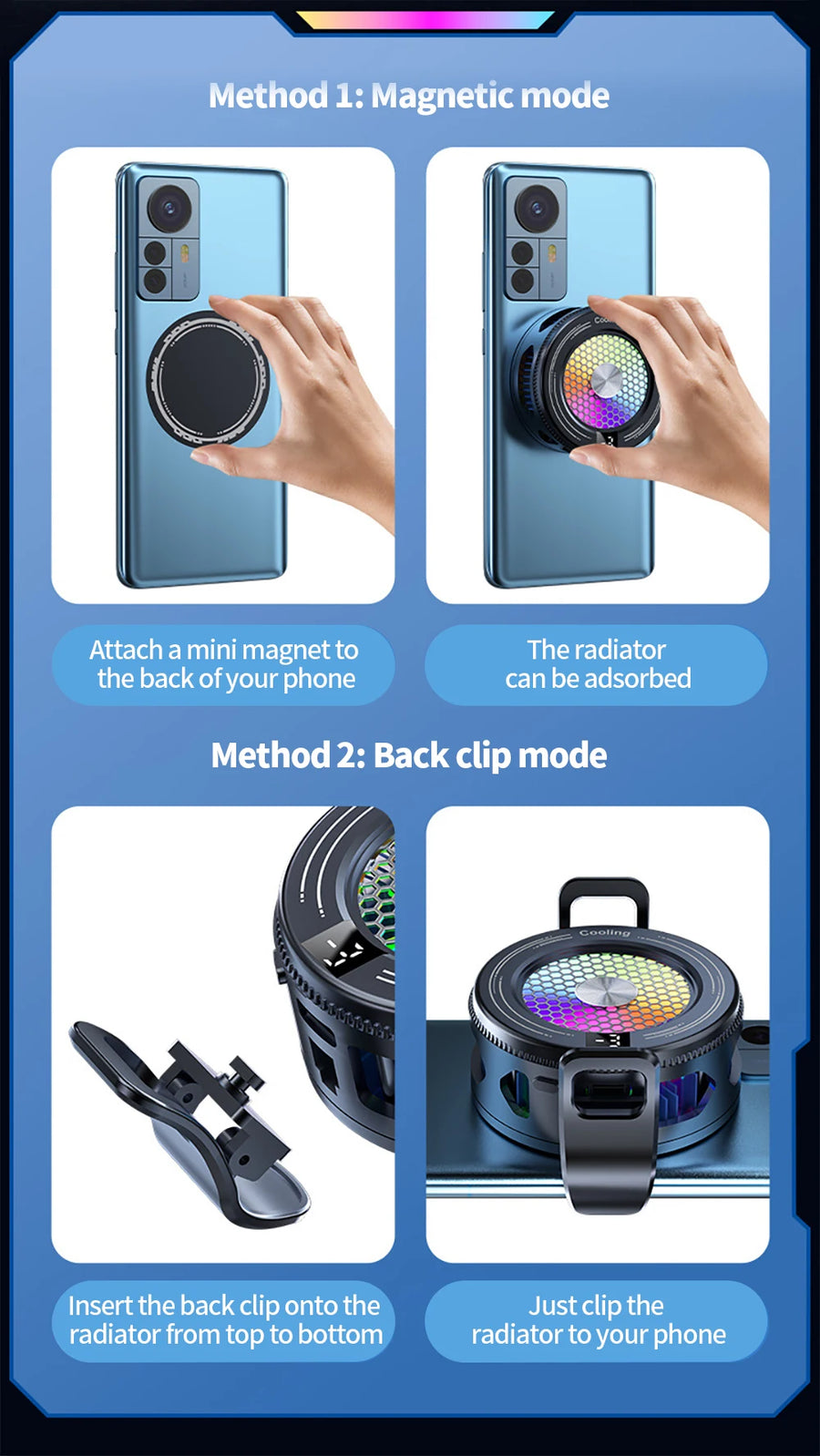 Portable Magnetic Phone Cooler With Semiconductor Freeze And RGB Light Mobile-phone Radiator For iPhone MagSafe Series Android