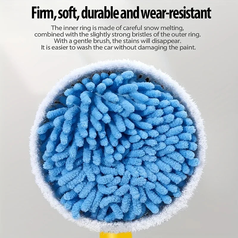 360° Rotating Car Wash Brush | Auto Foam Dispenser | Soft Chenille | Scratch-Free Kit