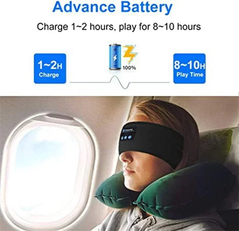 Wireless Bluetooth Headband Earphones Sports Headphones Elastic Headband Music Sleeping Eye Mask Bluetooth Headset