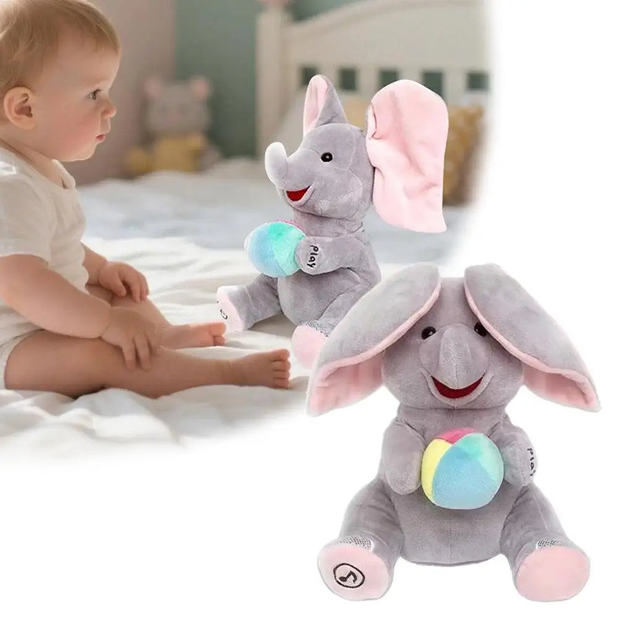 Hide-and-seek Elephant Plush Toy Elephant Toys Plush Singing Elephant With Ears Moving Interactive Toys Stuffed Animal Toy