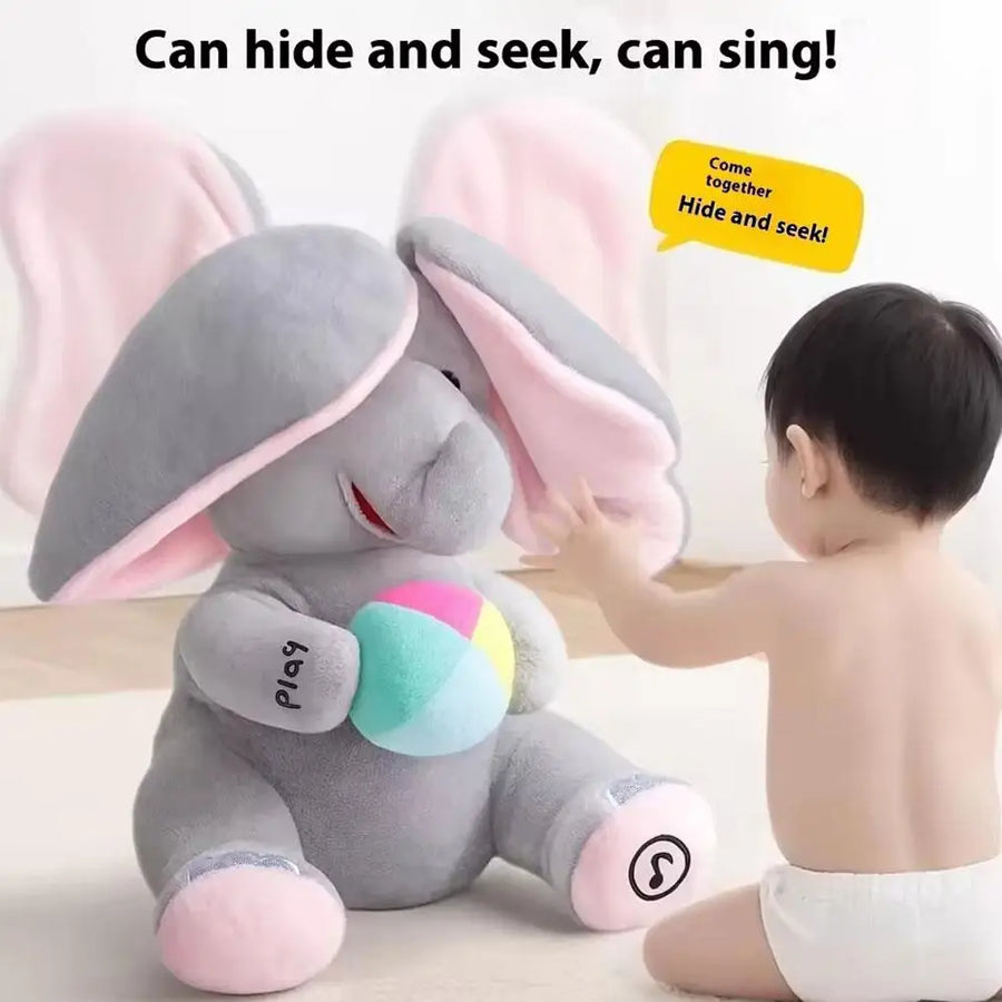 Hide-and-seek Elephant Plush Toy Elephant Toys Plush Singing Elephant With Ears Moving Interactive Toys Stuffed Animal Toy