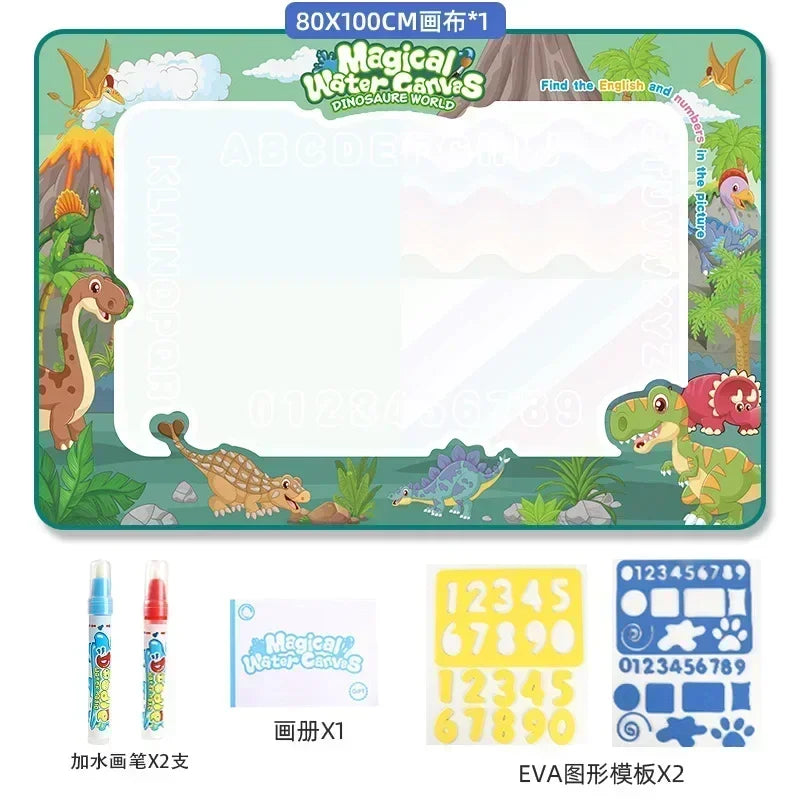Magic Water Drawing Mat | 100x80cm Reusable | Montessori Painting Board | Educational Kids Toy