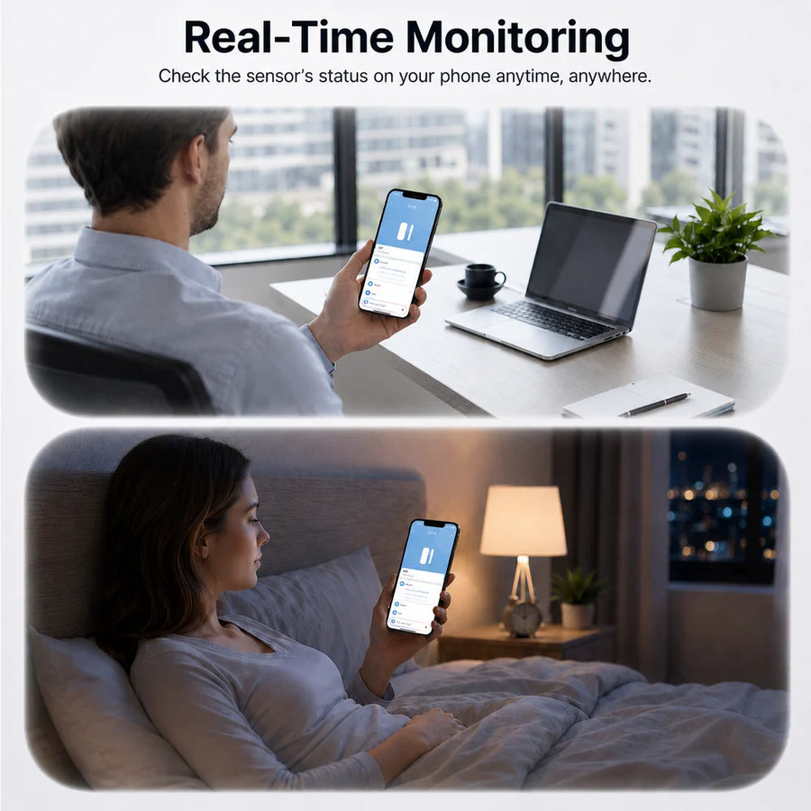 Tuya WiFi Door Window Magnetic Sensor Wireless Connection Smart Home Protection Door Detectors Automation