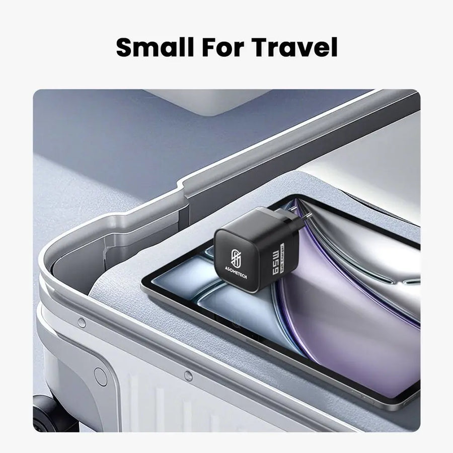 65W GaN Fast Charger | 3-Port USB-C | Retractable Cable | For MacBook, iPhone & Laptop