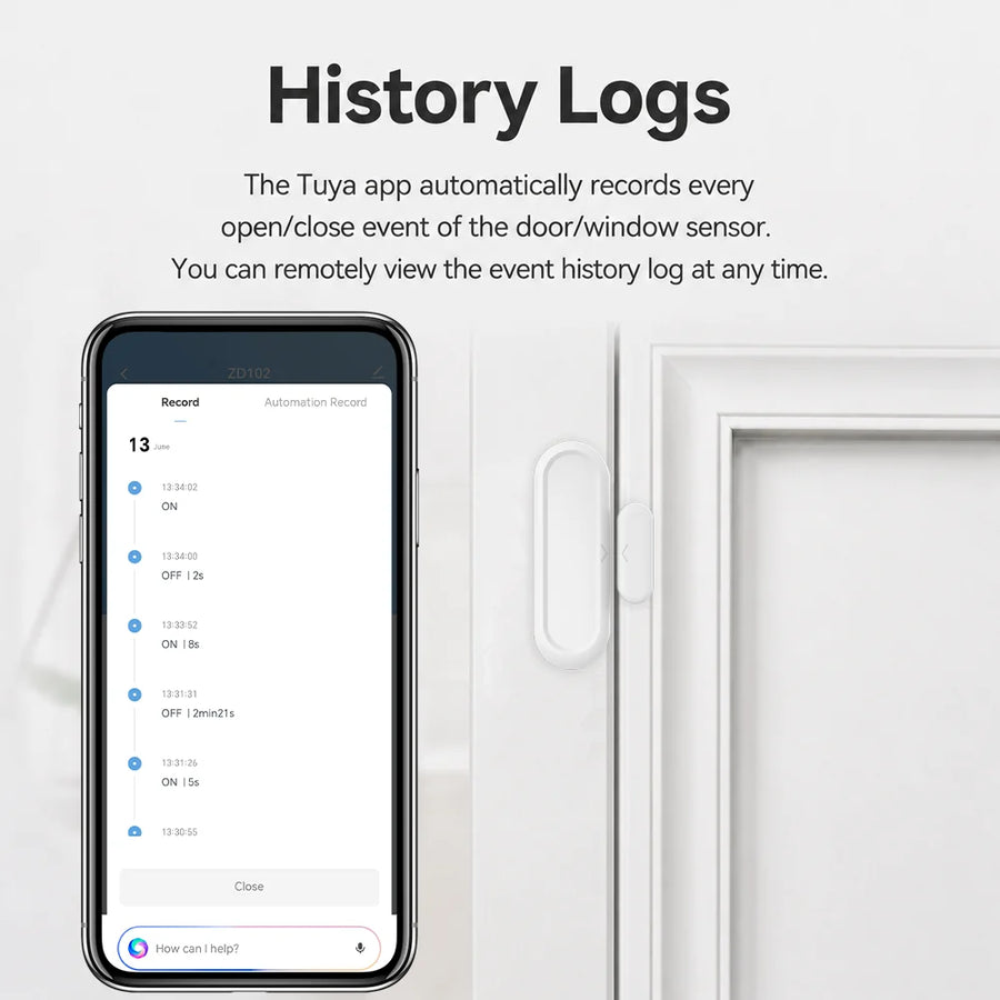 Tuya WiFi Door Window Magnetic Sensor Wireless Connection Smart Home Protection Door Detectors Automation