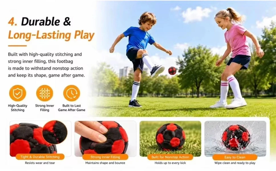 Ruziyoog Handmade Crochet Hacky Sack Juggling Balls Set for Adults Beginners - 6/12/24PCS Outdoor Party Footbag