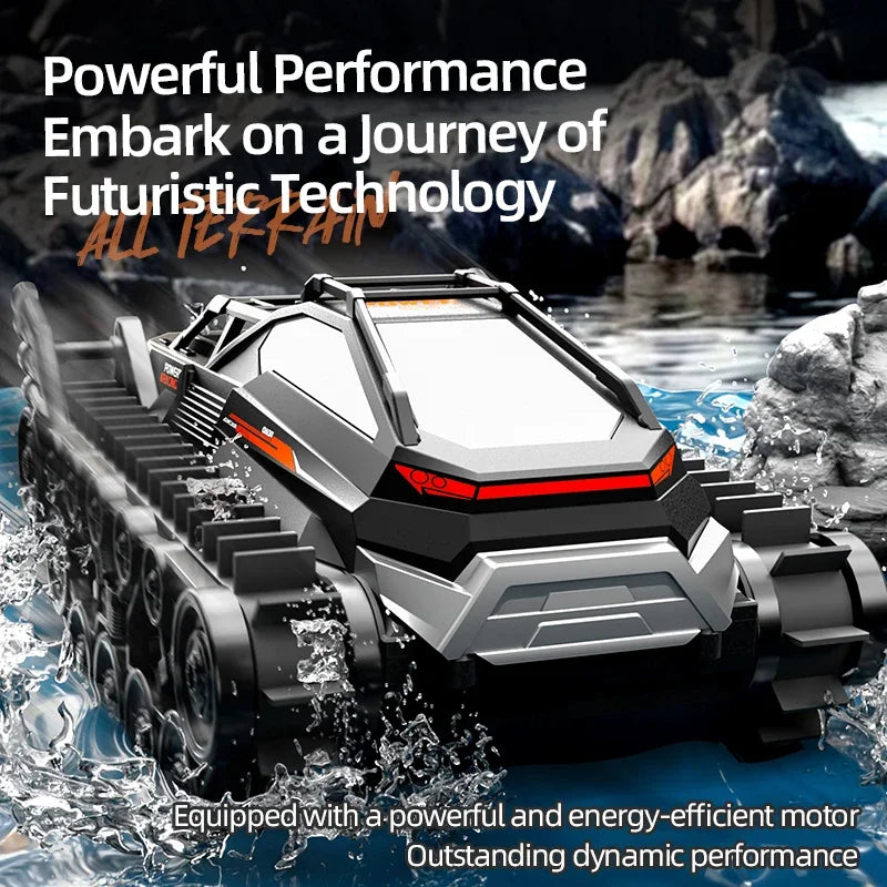 JJRC Q183 RC Tank Amphibious Tracked Tank Remote Control All Terrain Truck Climbing Off-Road Vehicle Waterproof Toy Kid Gifts