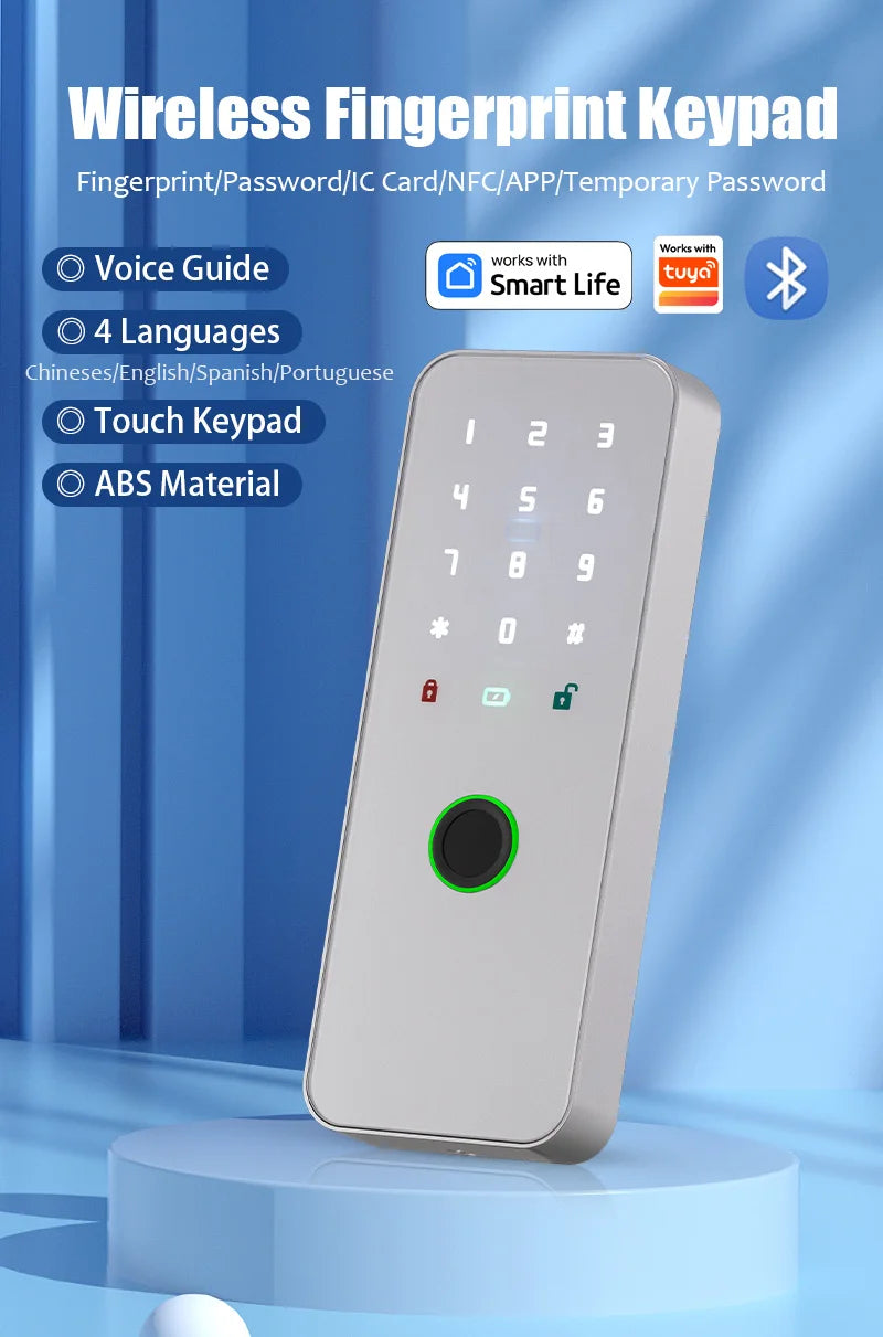 WAFU Smart Door Lock | Fingerprint & Password | WiFi & Bluetooth | Remote App Control