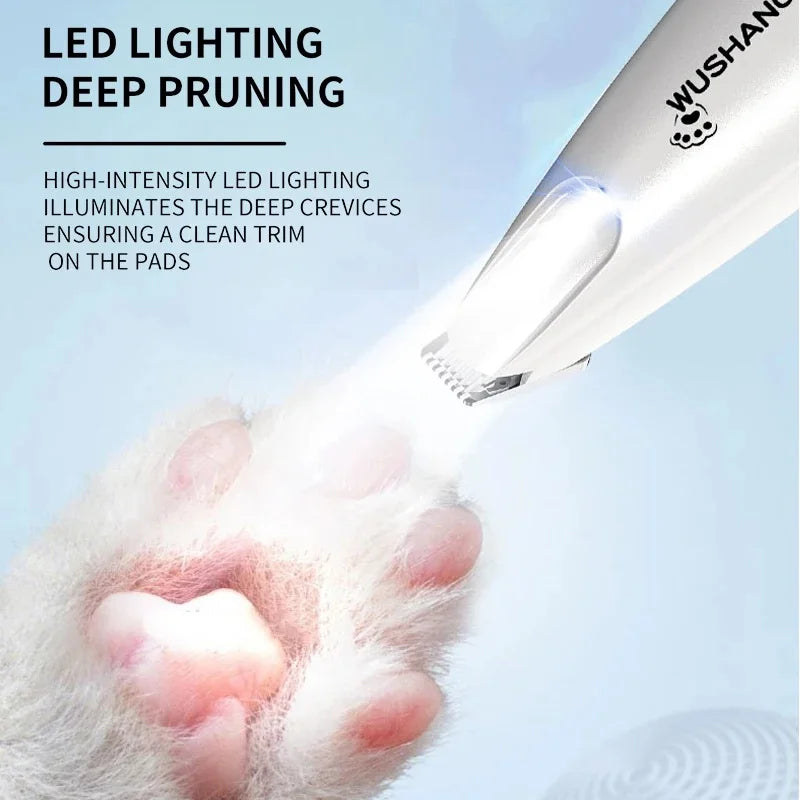 Pet Electric Grooming Trimmer | LED Light | Waterproof | Low Noise | Face, Paw, Ear & Hip | Dogs & Cats