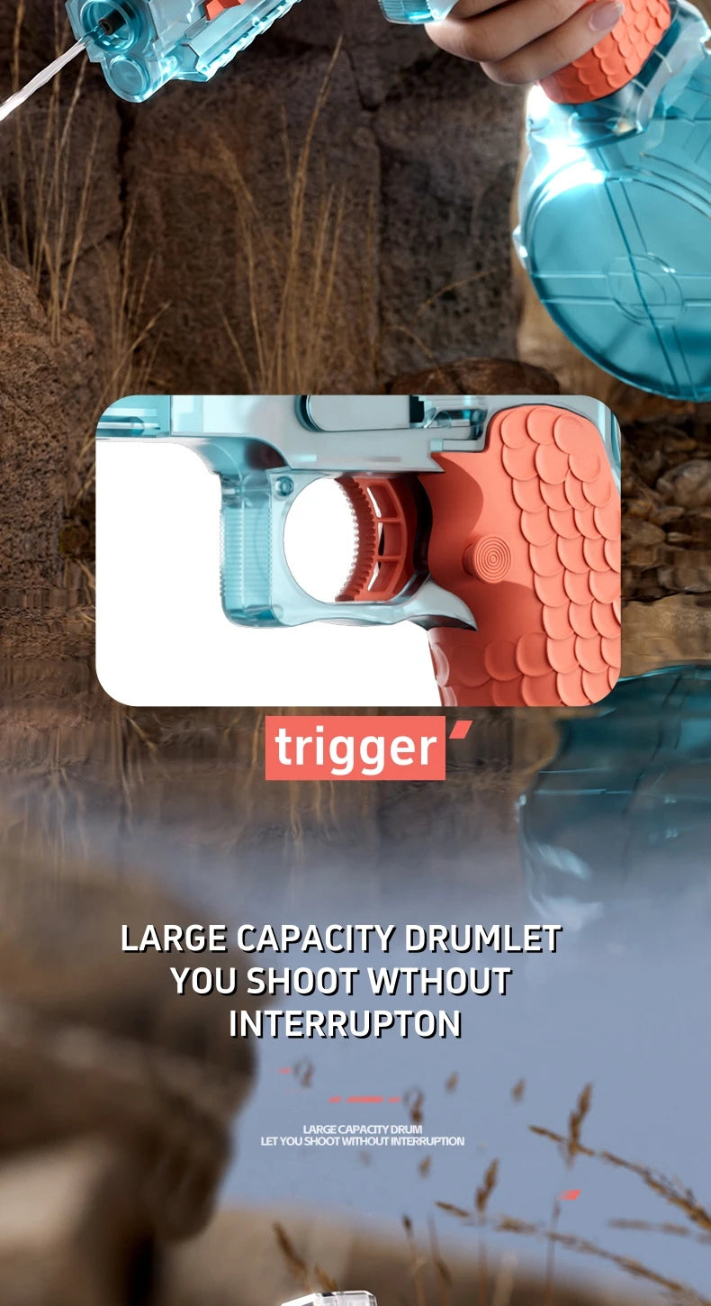 Automatic Desert Eagle Water Gun Toys Electric Shooting Flashing Lights Battle Water Pistol Spray Outdoor Pool Toys for Boy Gift