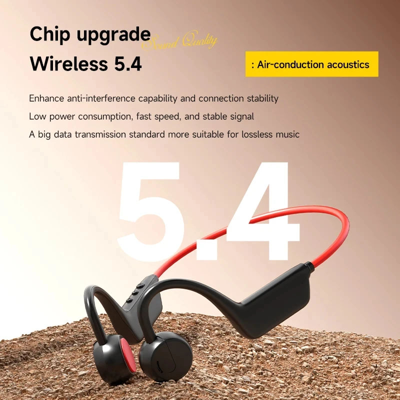 Conduction Headset Bluetooth 5.4 With Mic Waterproof Exercise Fitness Wireless Swimming Sports Headphone New 2026