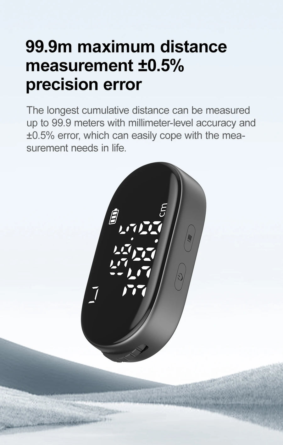 DUKA ATuMan Digital Tape Measure Rechargeable Rolling Measuring Tool with Large LCD for Complex Irregular Shapes