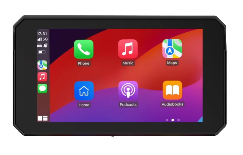 5 Inch Motorcycle Portable GPS Navigation Wireless Carplay Android Auto Display Touch Screen IP67 Waterproof Multimedia Player