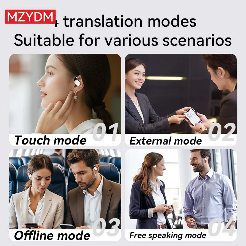 AI Translator Earbuds Pro | 144 Languages | Bluetooth 5.3 | Real-Time Voice Translation