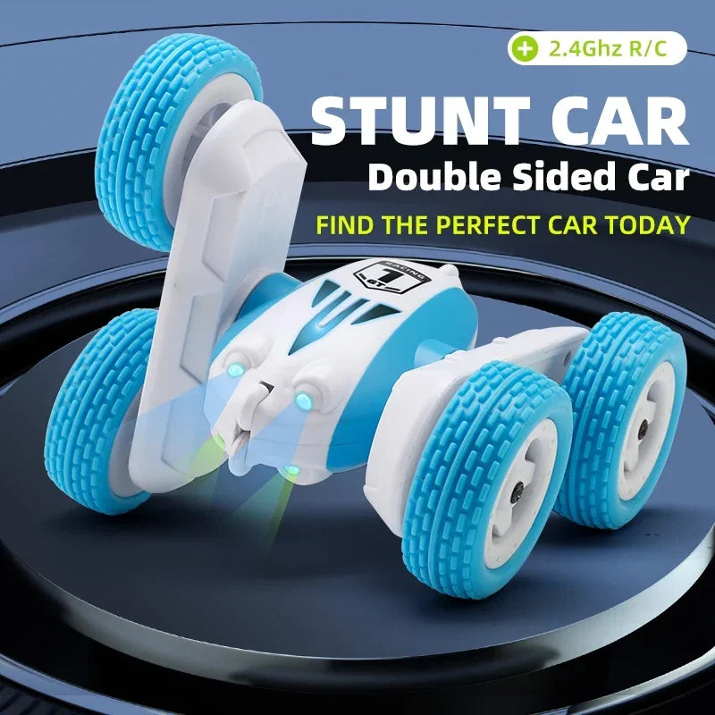 Mini RC Stunt Car GT1 | 2.4GHz Double-Sided | 360° Flip | LED Lights | Kids Gift Toy