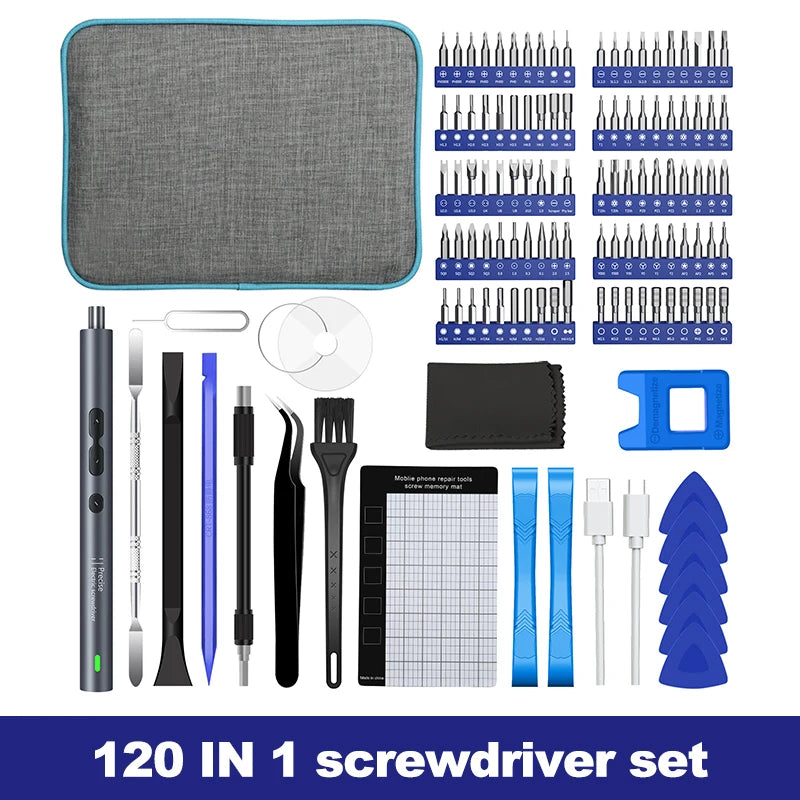 Electric Screwdriver Precision Sets 62 in 1 Power Tool Kit Rechargeable Wireless Mini Small Magnetic Bits for Xiaomi Cell Mobile