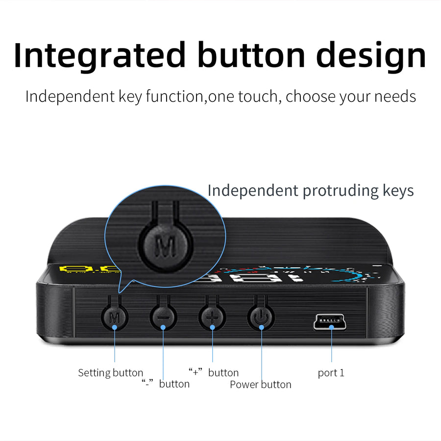 Car Head Up Display OBD + GPS HUD Display Digital GPS Speedometer Water Temp Voltage Fuel Tachometer Speed Alarm Electronic Part