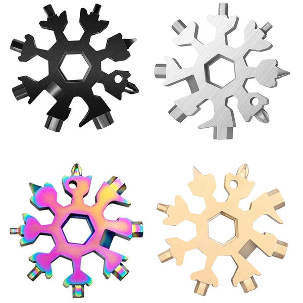 18-in-1 Stainless Steel Multi-Tool | Snowflake Design | Folding Pocket Tool Kit