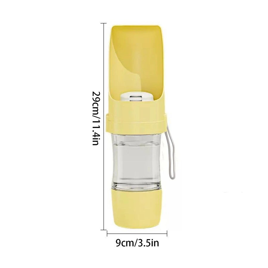 2-in-1 Portable Pet Water Bottle | Food & Water Storage | Leak-Proof Travel Dog Bottle