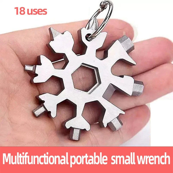 18-in-1 Stainless Steel Multi-Tool snowflake design