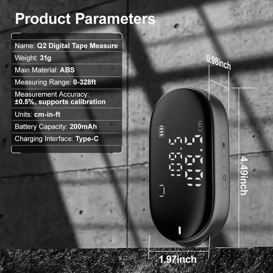 DUKA ATuMan Digital Tape Measure Rechargeable Rolling Measuring Tool with Large LCD for Complex Irregular Shapes