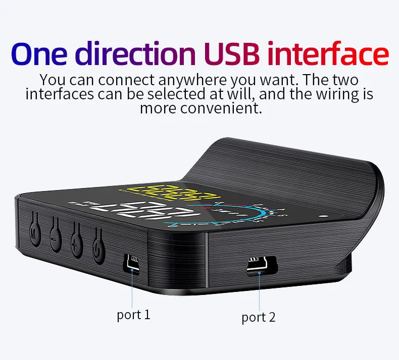 Car Head Up Display OBD + GPS HUD Display Digital GPS Speedometer Water Temp Voltage Fuel Tachometer Speed Alarm Electronic Part