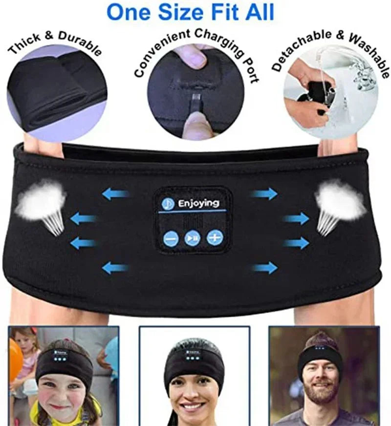 Wireless Bluetooth Headband Earphones Sports Headphones Elastic Headband Music Sleeping Eye Mask Bluetooth Headset