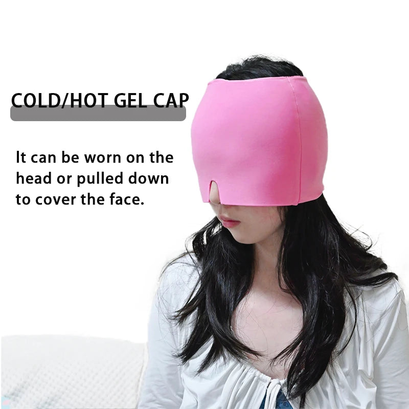 Ice Gel Migraine Relief Hat | Cold Compress Therapy | Headache & Eye Pain Relief Cap